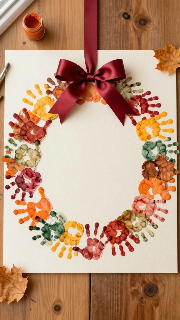 Thankful handprint wreath