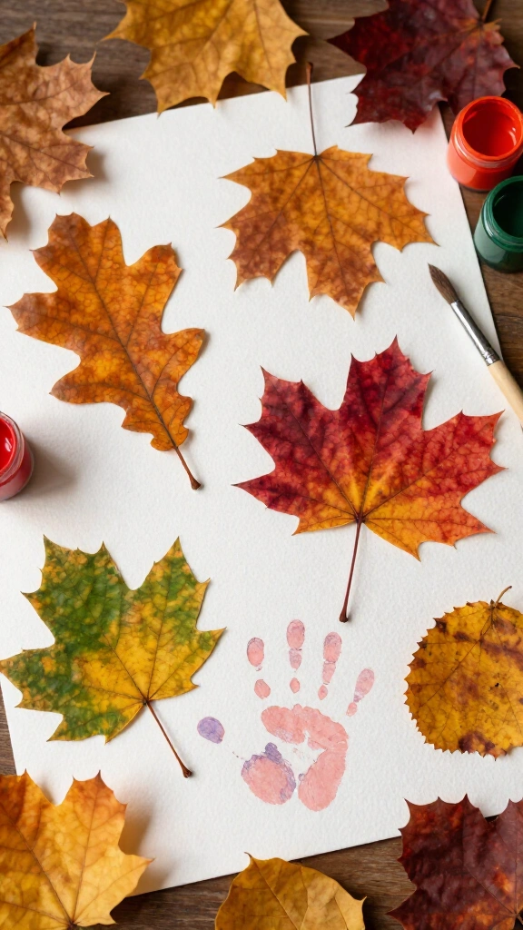 Leaf print collage