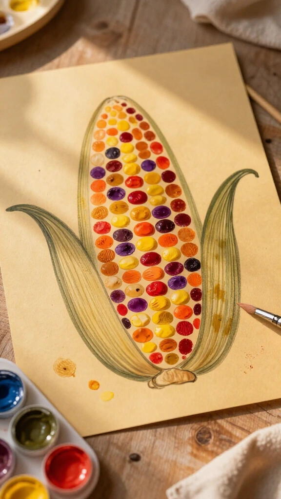 Baby corn fingerprint art