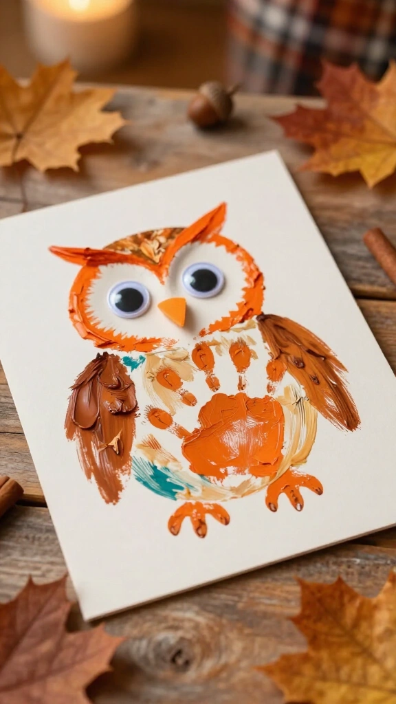 Owl handprint art