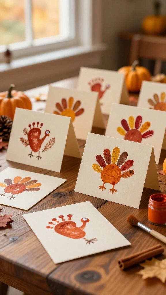 Footprint turkey place cards