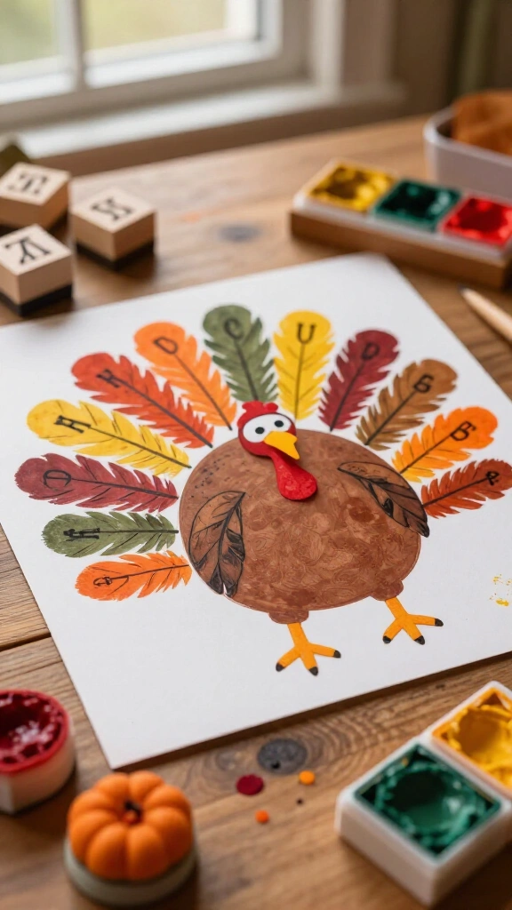 Turkey name craft with stamping