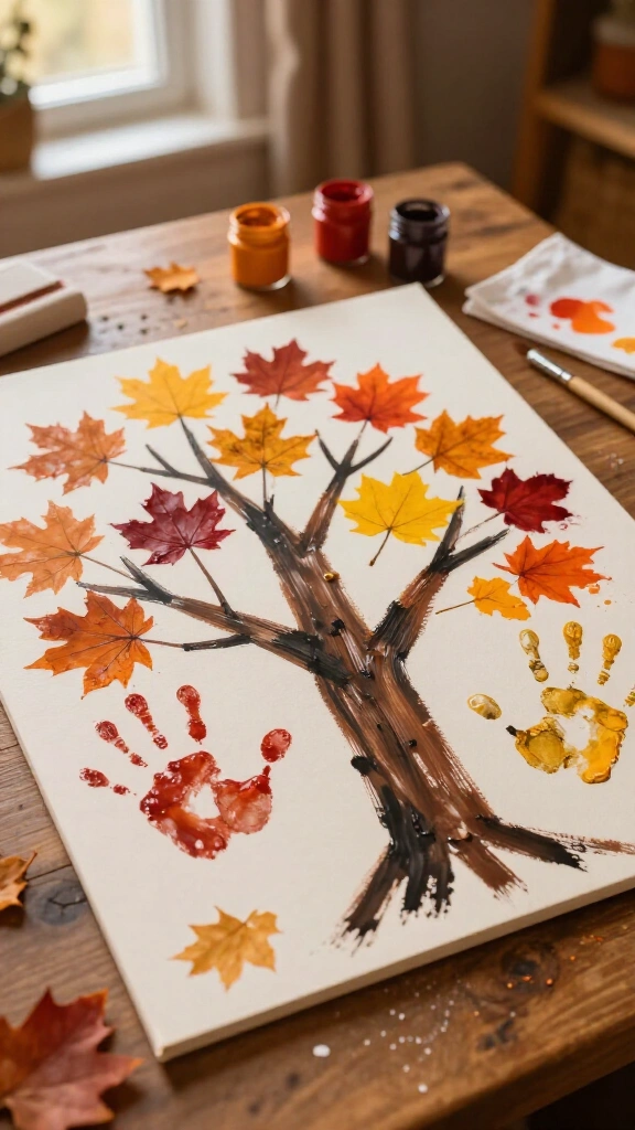 Thankful tree with handprint leaves