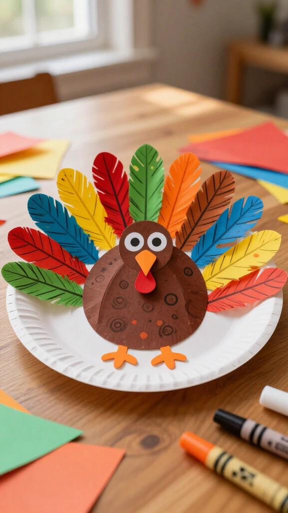 Paper plate turkey craft