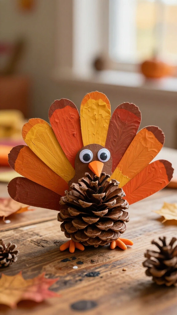 Pinecone and hand print turkey combo