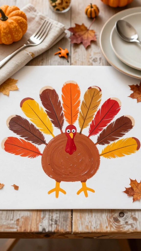 Hand print turkey placemat