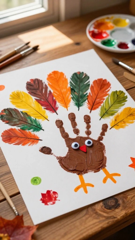 Classic handprint turkey painting