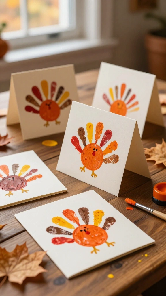 Handprint turkey thank-you cards