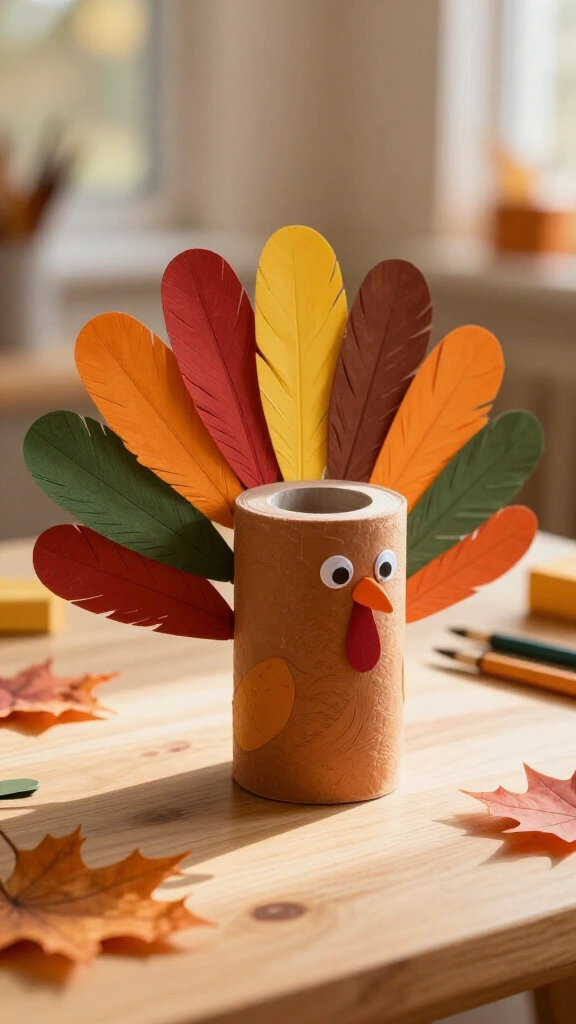 Toilet paper roll and handprint turkey