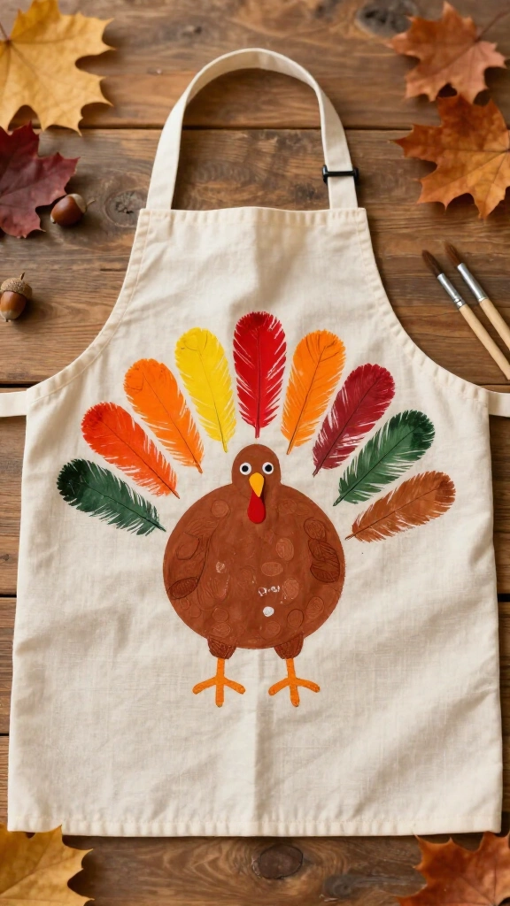 Handprint turkey apron