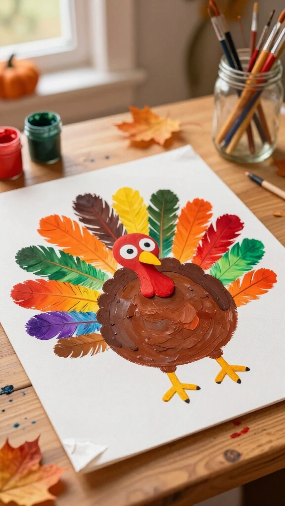 Thankful turkey painting