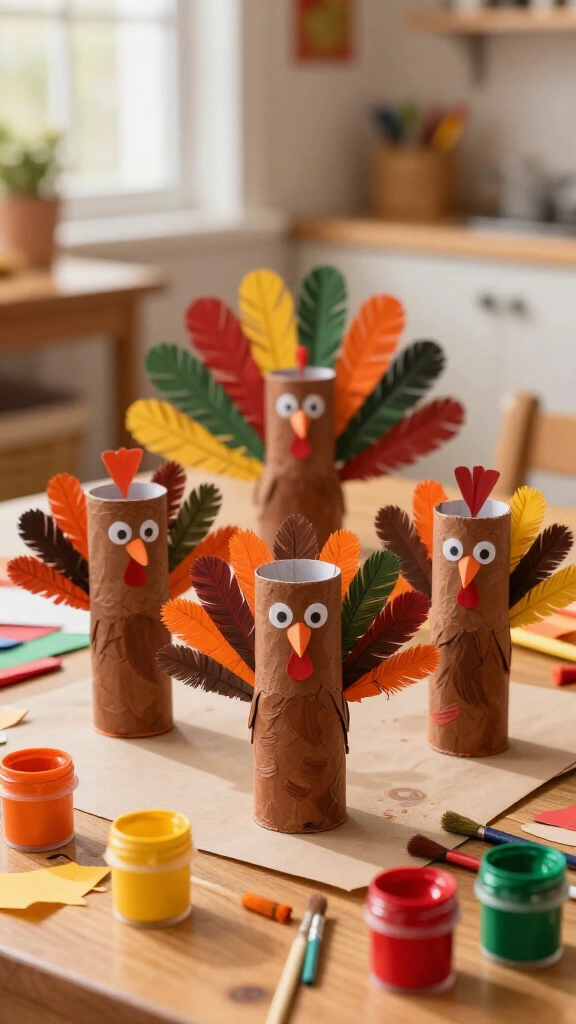 Toilet paper roll turkey painting