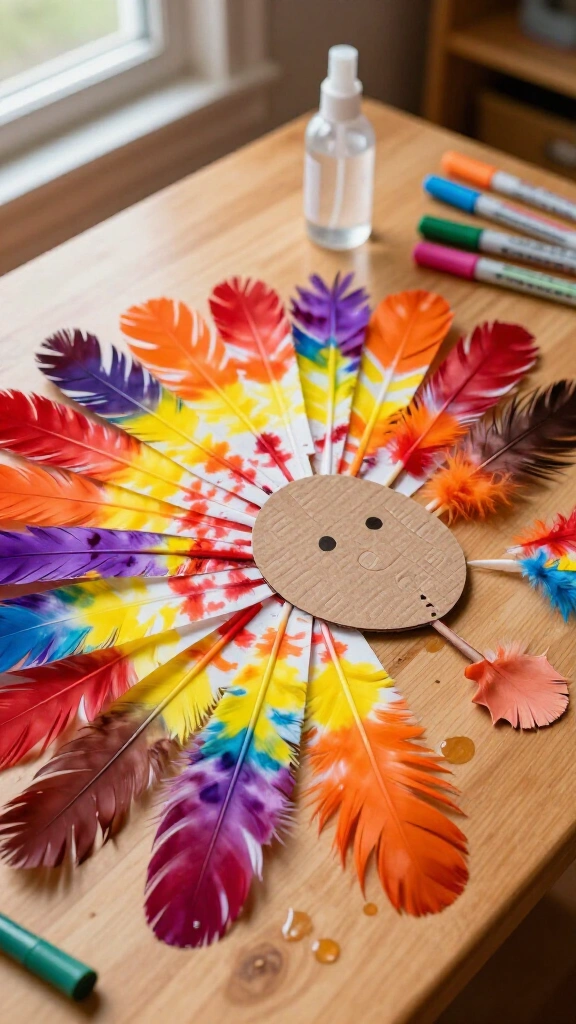 Coffee filter turkey feathers
