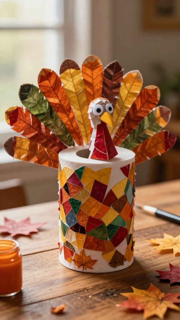 Tissue paper mosaic turkey