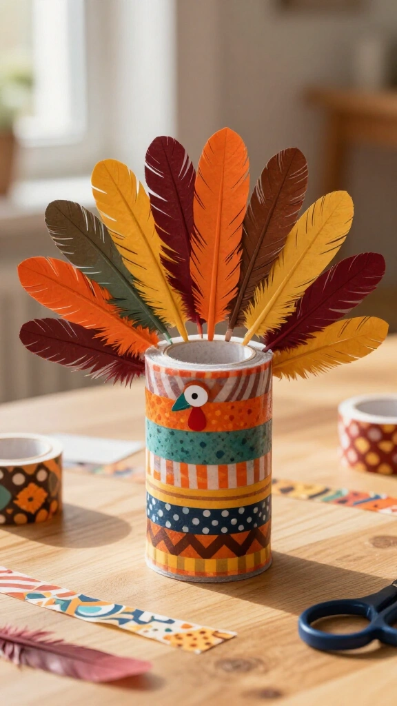 Washi tape turkey roll