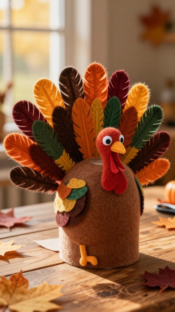 Felt feather turkey