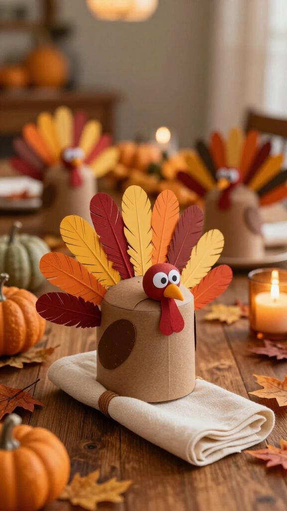 Toilet paper roll turkey napkin holder