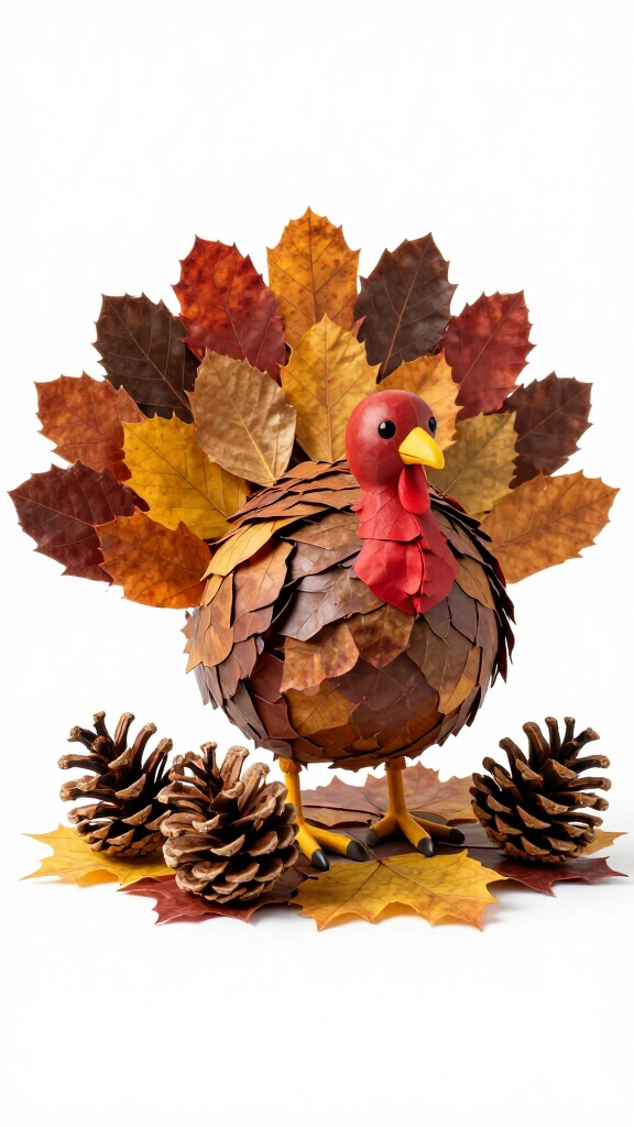 3D Pinecone and Leaf Turkey