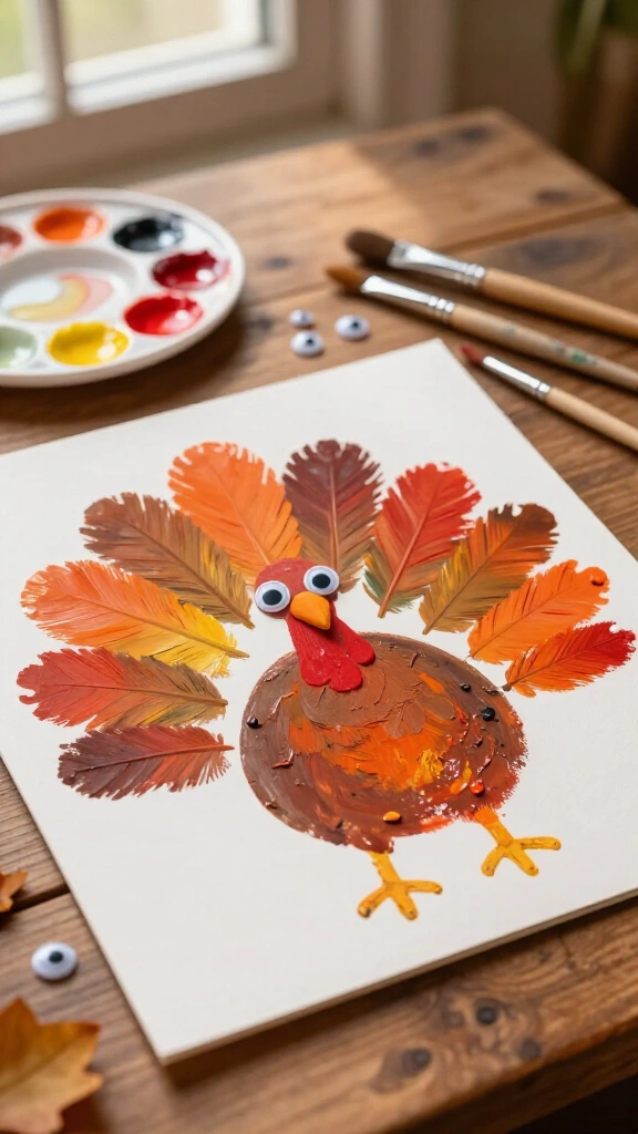 Handprint turkey painting