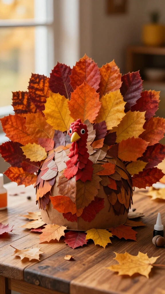 Fall leaves turkey hat