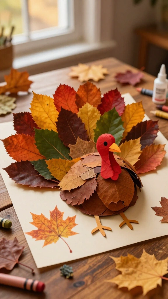 Leaf turkey art project
