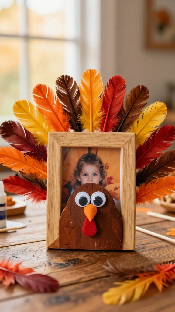 Popsicle stick turkey frame