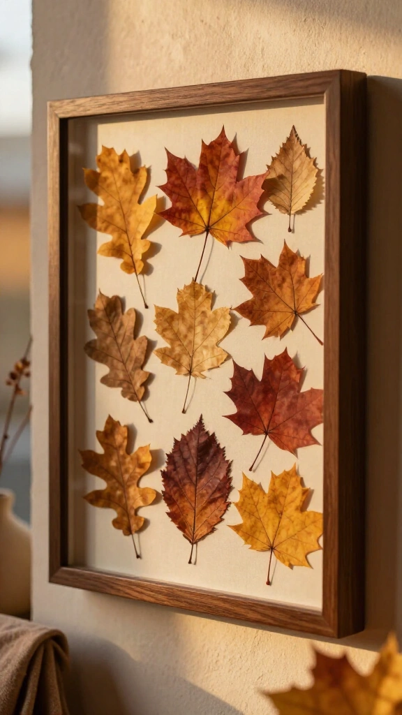 Pressed leaf wall art