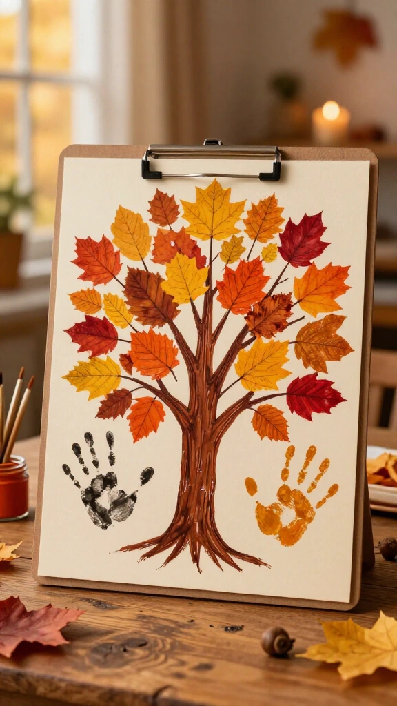 Handprint thankful tree