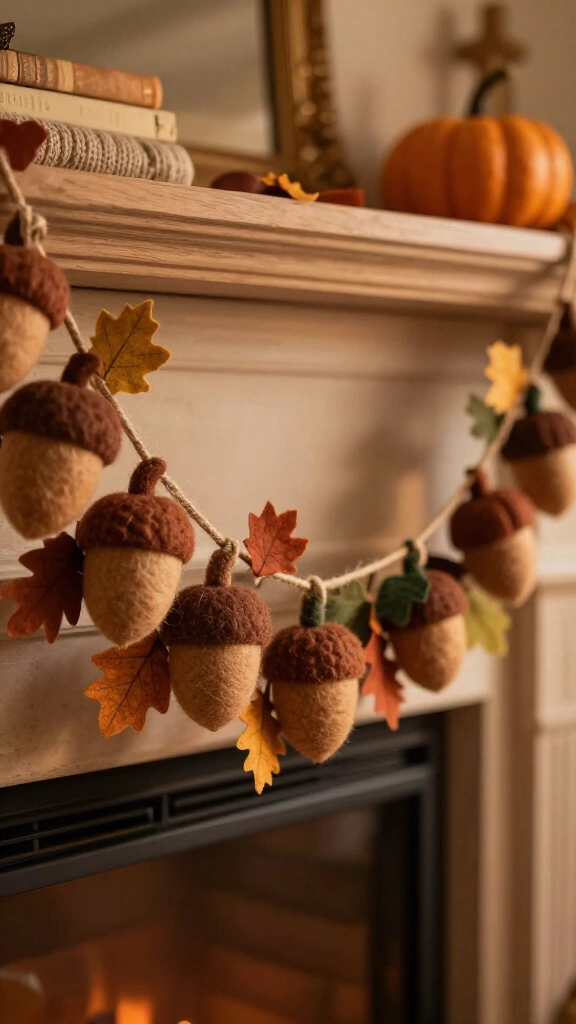 Felt acorn garland