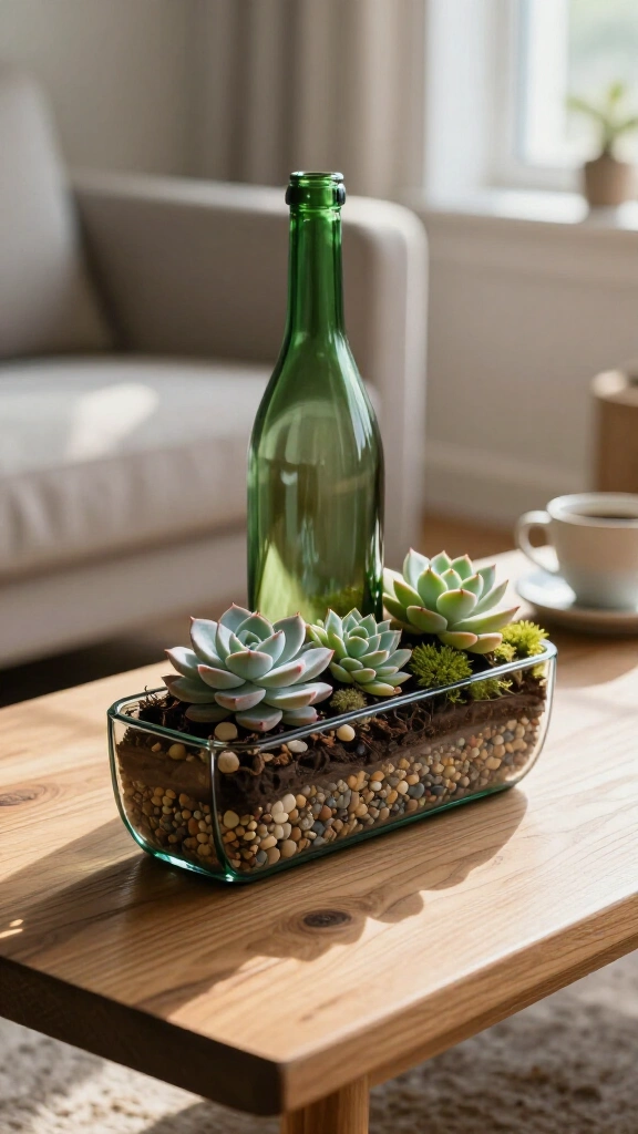 Cut-Bottle Succulent Planters