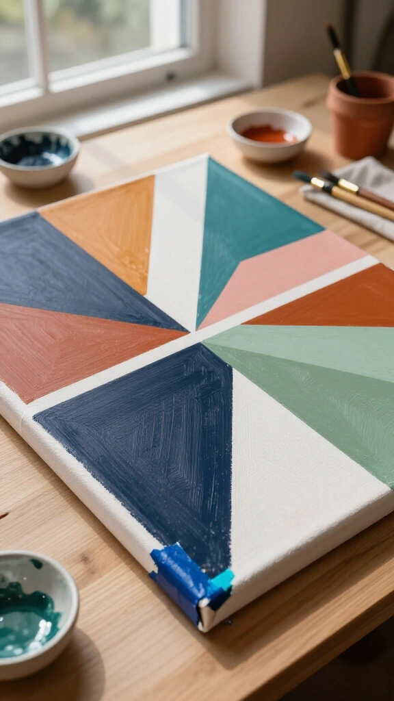 Geometric Painted Canvas