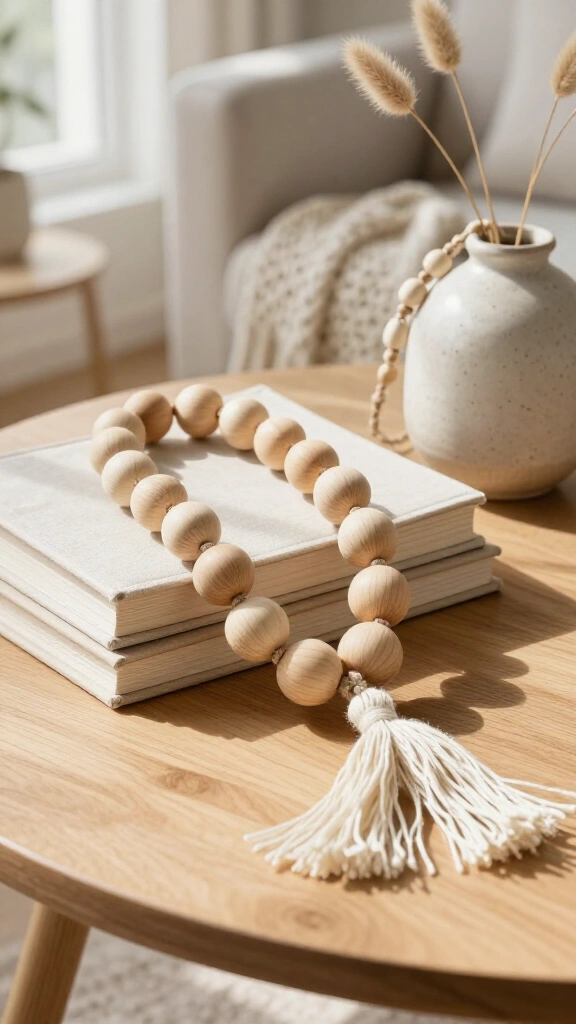 Minimalist Wood Bead Garland