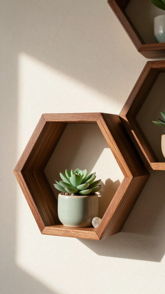 Miniature Hexagon Wall Shelves