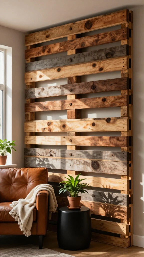 Rustic Pallet Accent Wall Panel