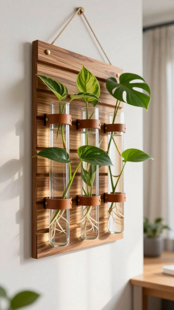 Botanical Wood Slat Wall Hanging