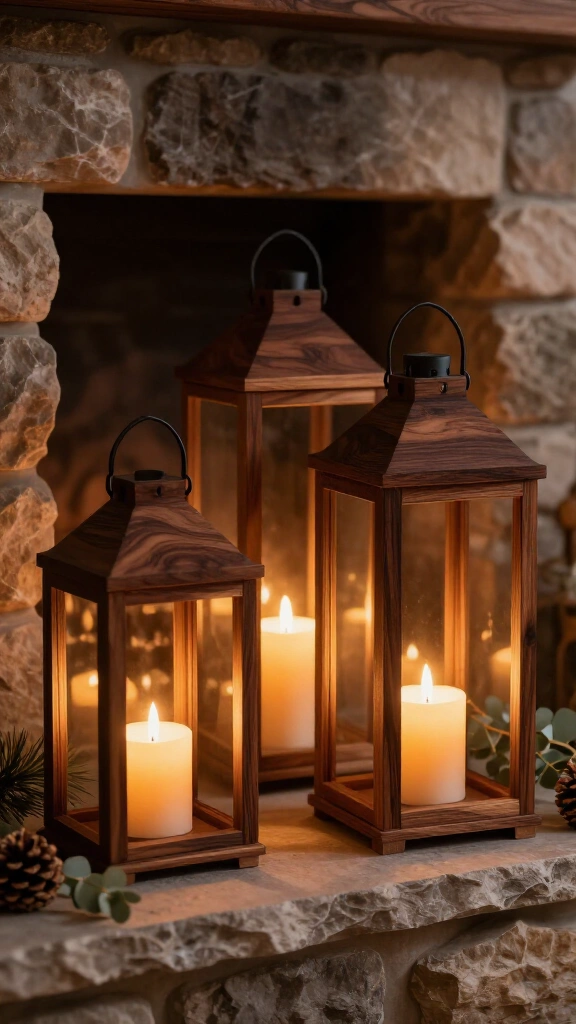 DIY Wooden Lantern Trio