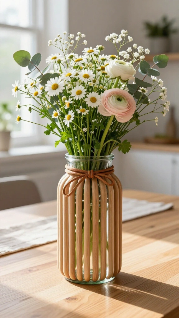 Contemporary Slat Flower Vase Sleeve