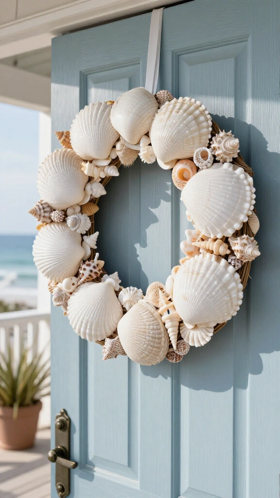 Grand Coastal Shell Wreath