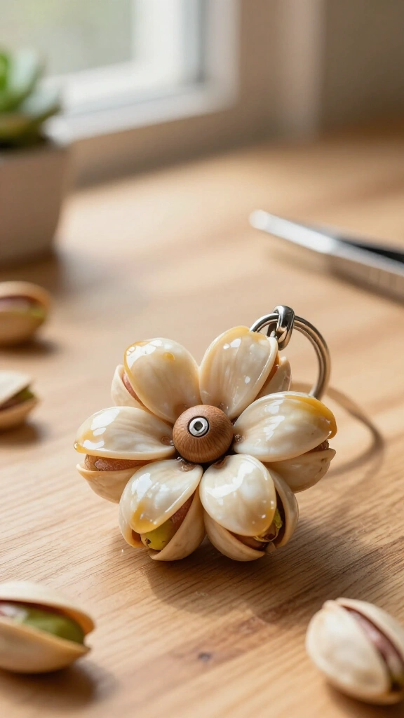 Pistachio Shell Keychain Charm
