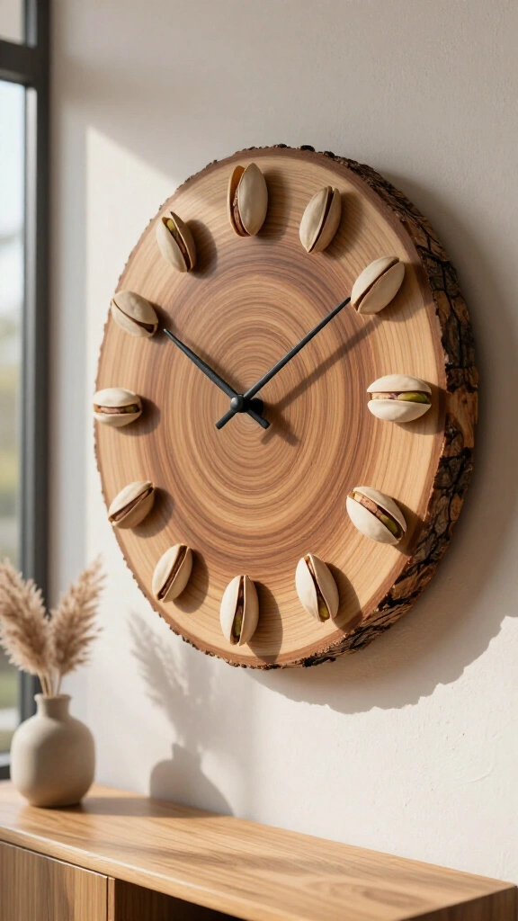 Pistachio Shell Clock Face Accent