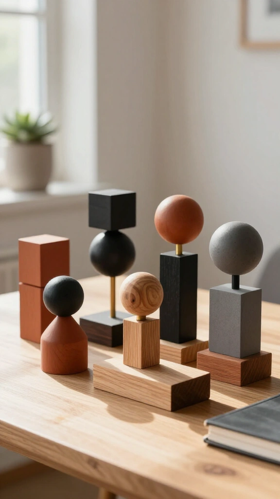 Geometric Wood Block Sculptures
