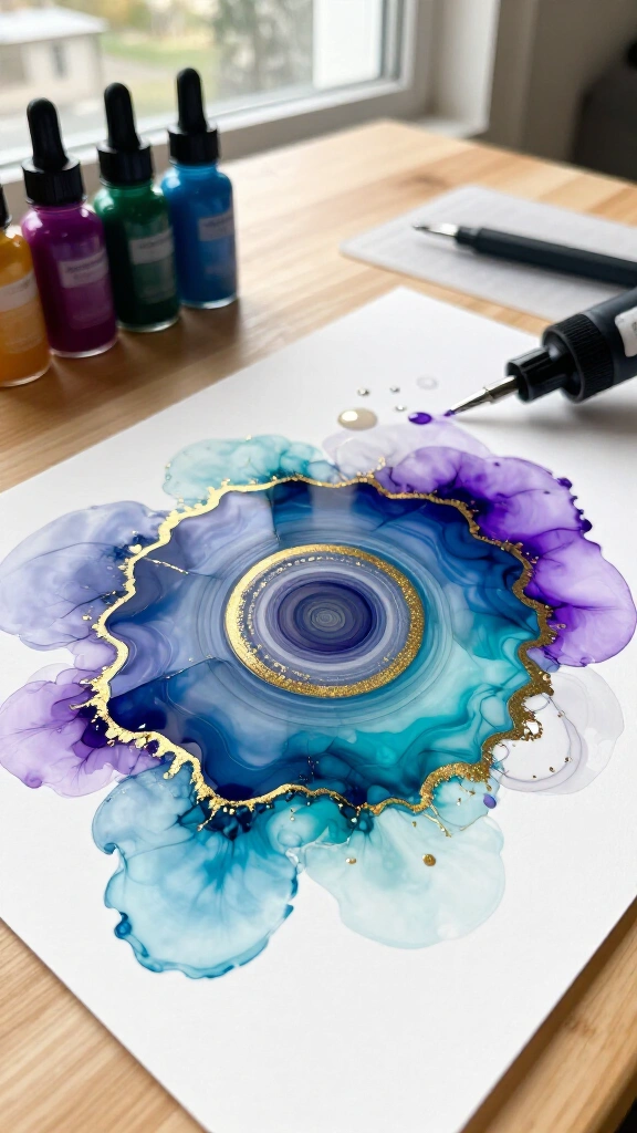 Modern Alcohol Ink Abstract Art
