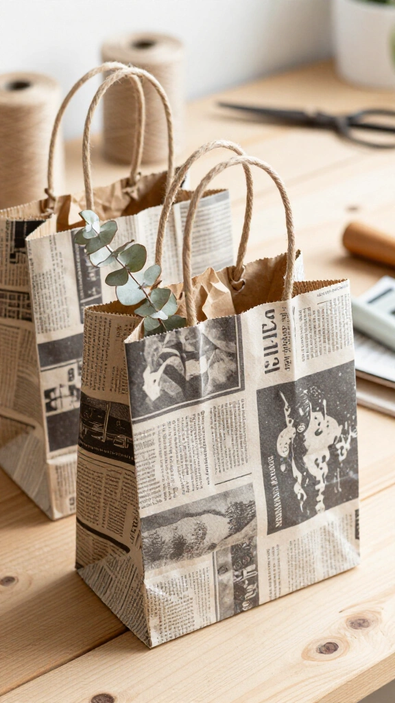 Recycled Newspaper Boutique Gift Bags