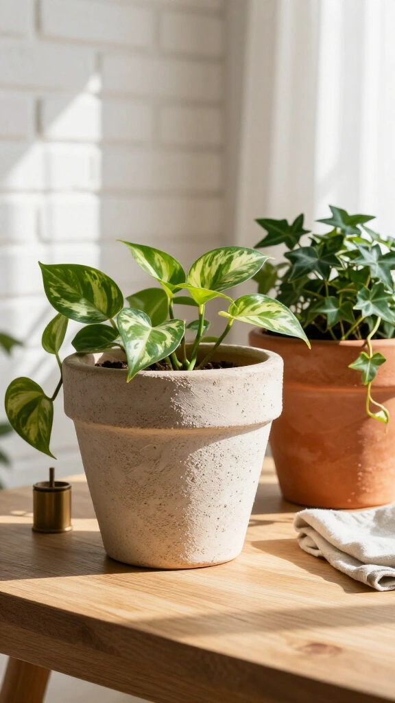 Upcycled Textured Terracotta Planters