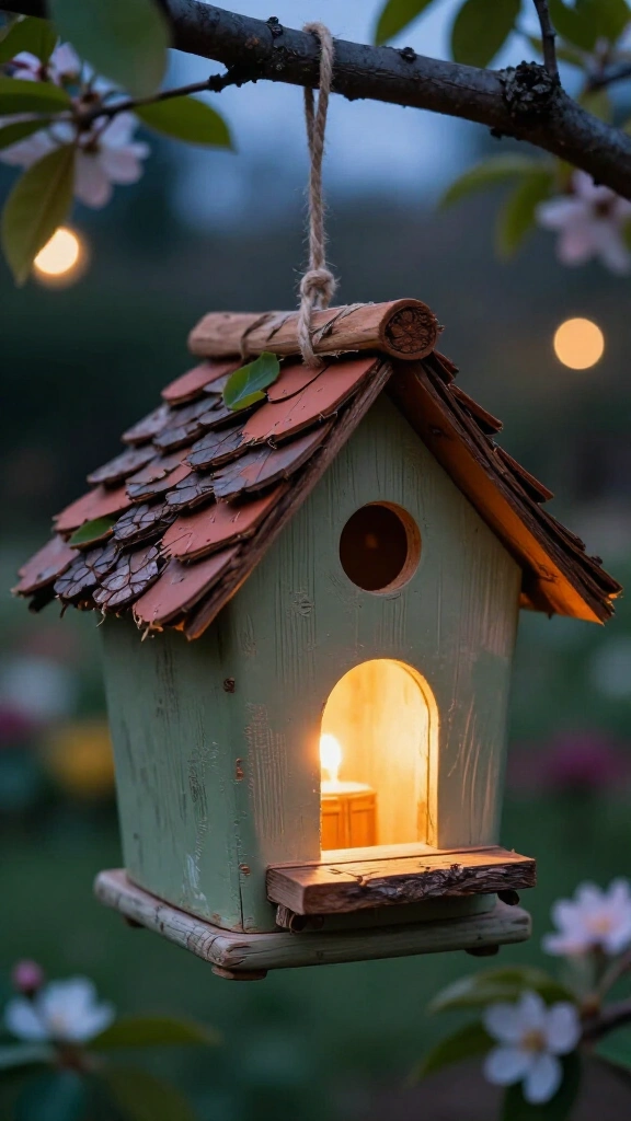 Fairy Tale Birdhouse & Garden Lantern