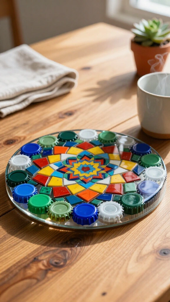 Bottle Cap Mosaic Trivet