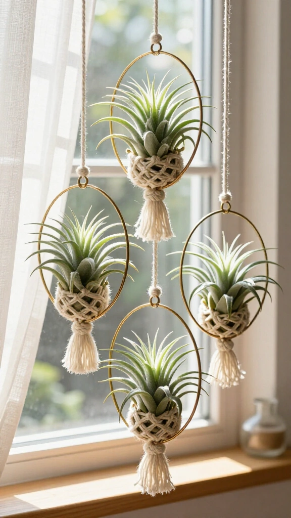 Hanging Yarn Air Plant Cradles