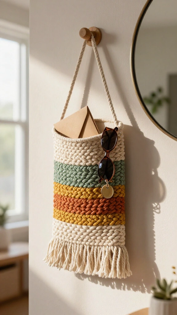 DIY Woven Wall Pocket for Mail