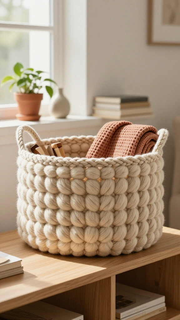 Chunky Yarn Basket Organizer
