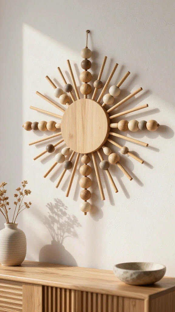 Repurposed Wooden Bead Sunburst
